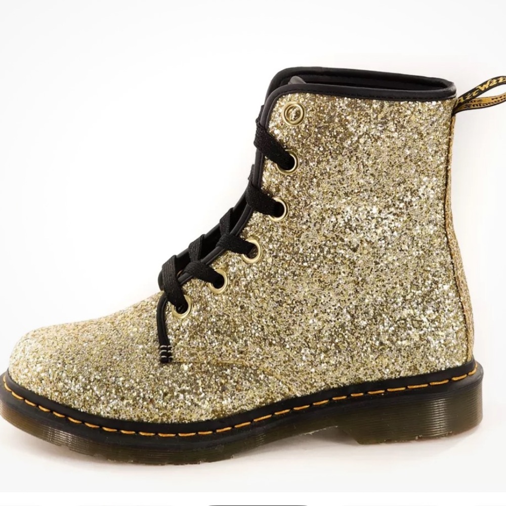 Girls DR Martens size BIG 5 
1460 FARRAH
GOLD
CHUNKY GLITTER - Picture 7 of 9